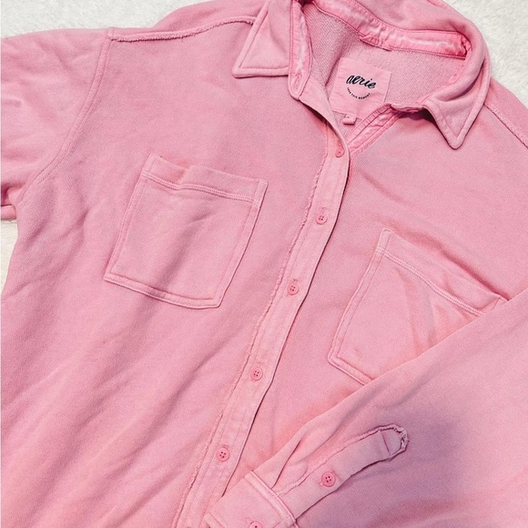 Aerie lumberjane cotton fleece Women's Shirt Jacket pink size S - Picture 3 of 4